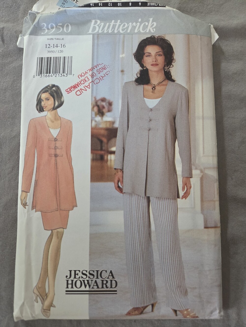 Butterick 3950 Jessica Howard Sewing Pattern Size 12-14-16
